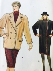 8776 VOGUE LOOSE LINED 2 BREASTED COLLAR A-COAT LENGTHS PATTERN 12